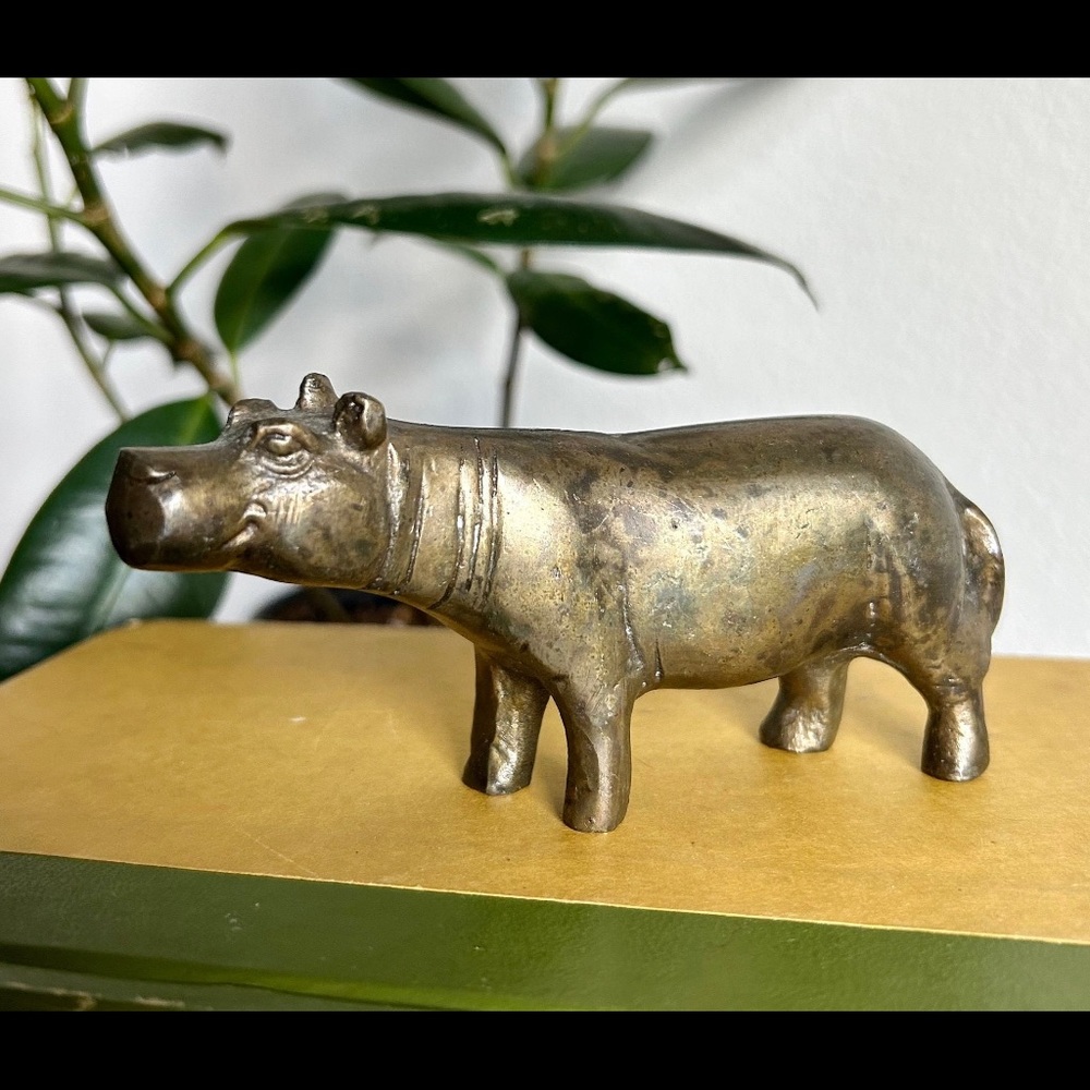 Anthropologie Brass Hippo Figurine